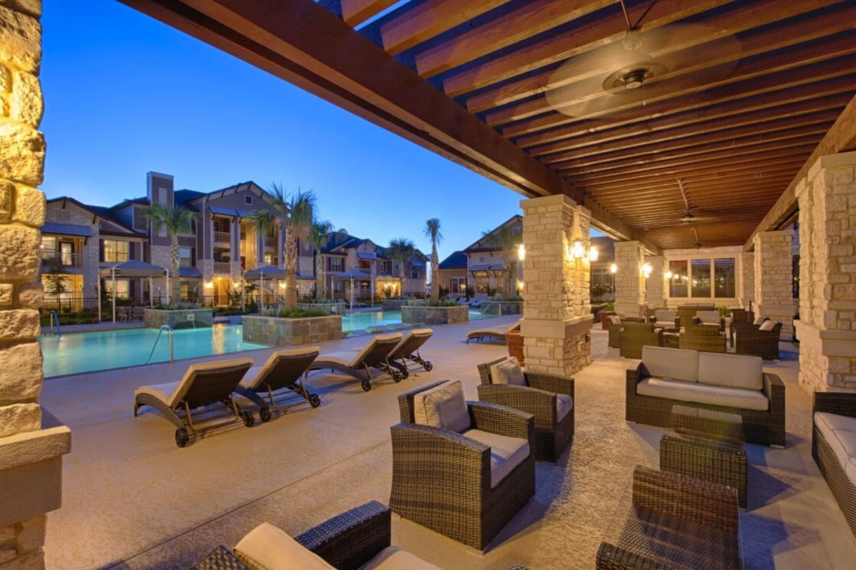 Learn more about amenities like the Resort Style Pool with Poolside Cabanas at The Crossing at Katy Ranch in Katy, Texas