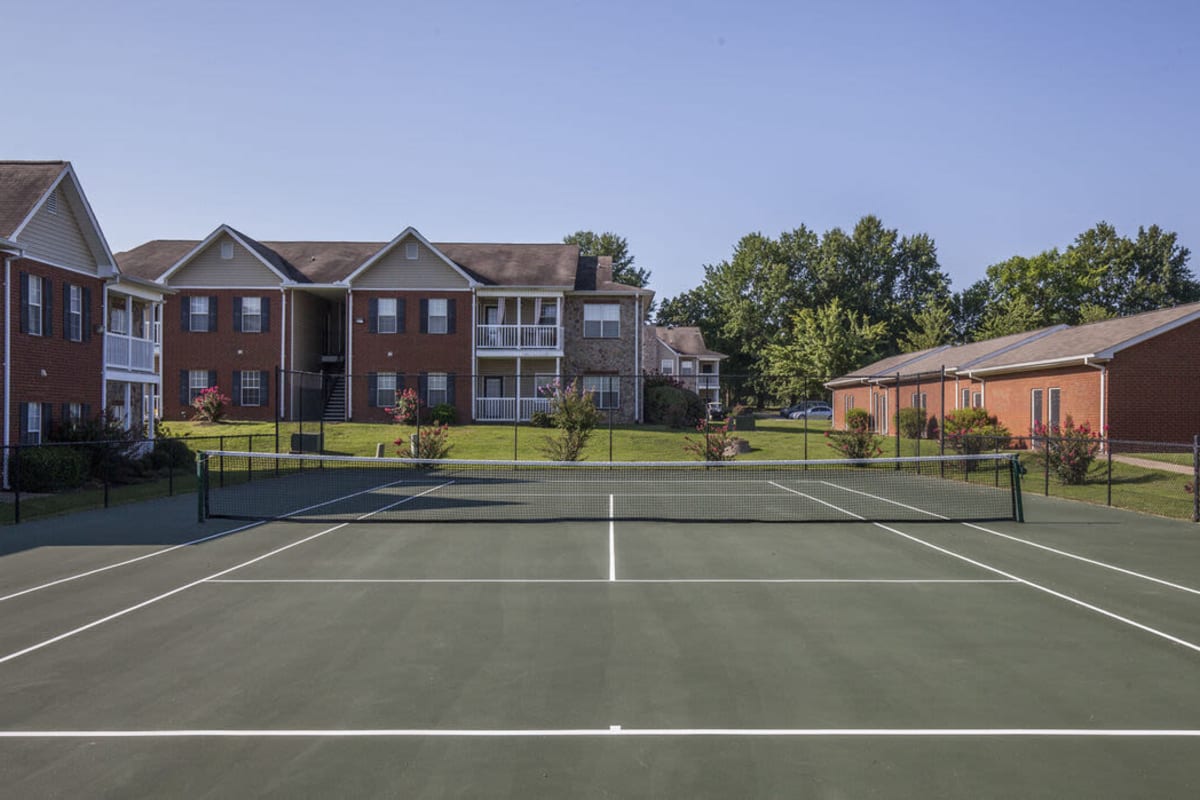 Spacious tennis court at Villages of Cross Creek in Rogers, Arkansas