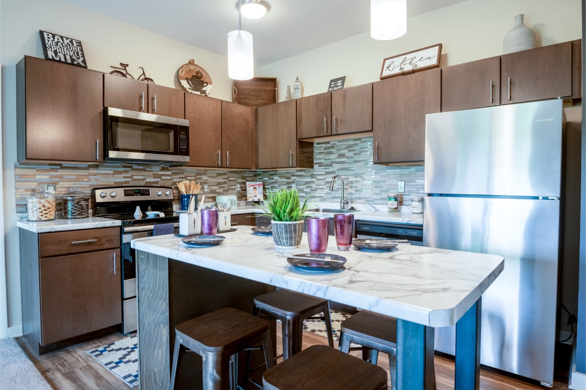 Updated kitchen at Park West 205 Apartment Homes in Pittsburgh, Pennsylvania