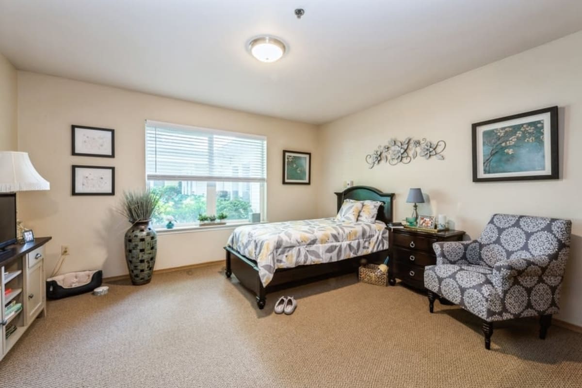 Bedroom at Trustwell Living at Evergreen Place in Vancouver, Washington