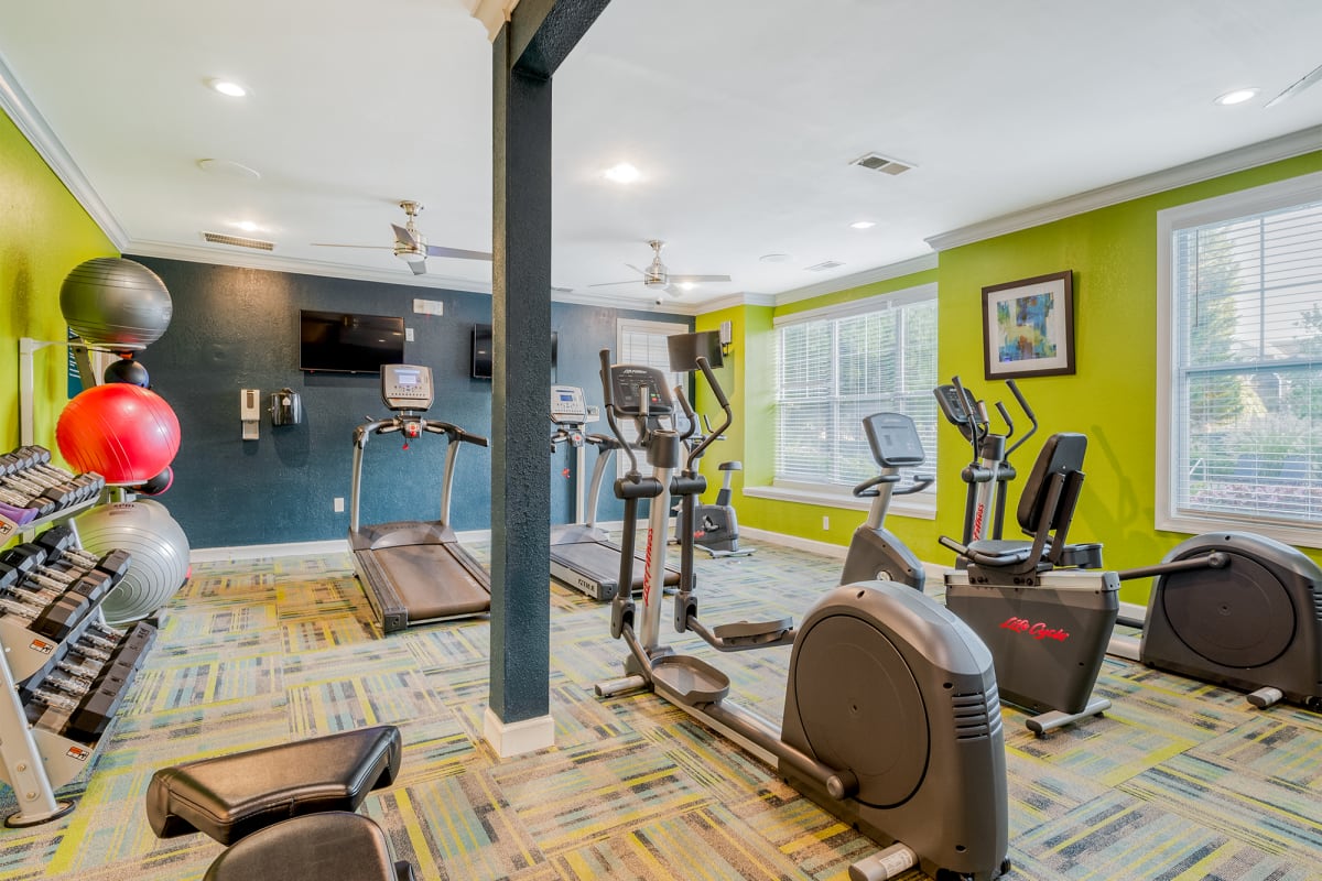 Fitness center at Legacy Mill in Athens, Georgia