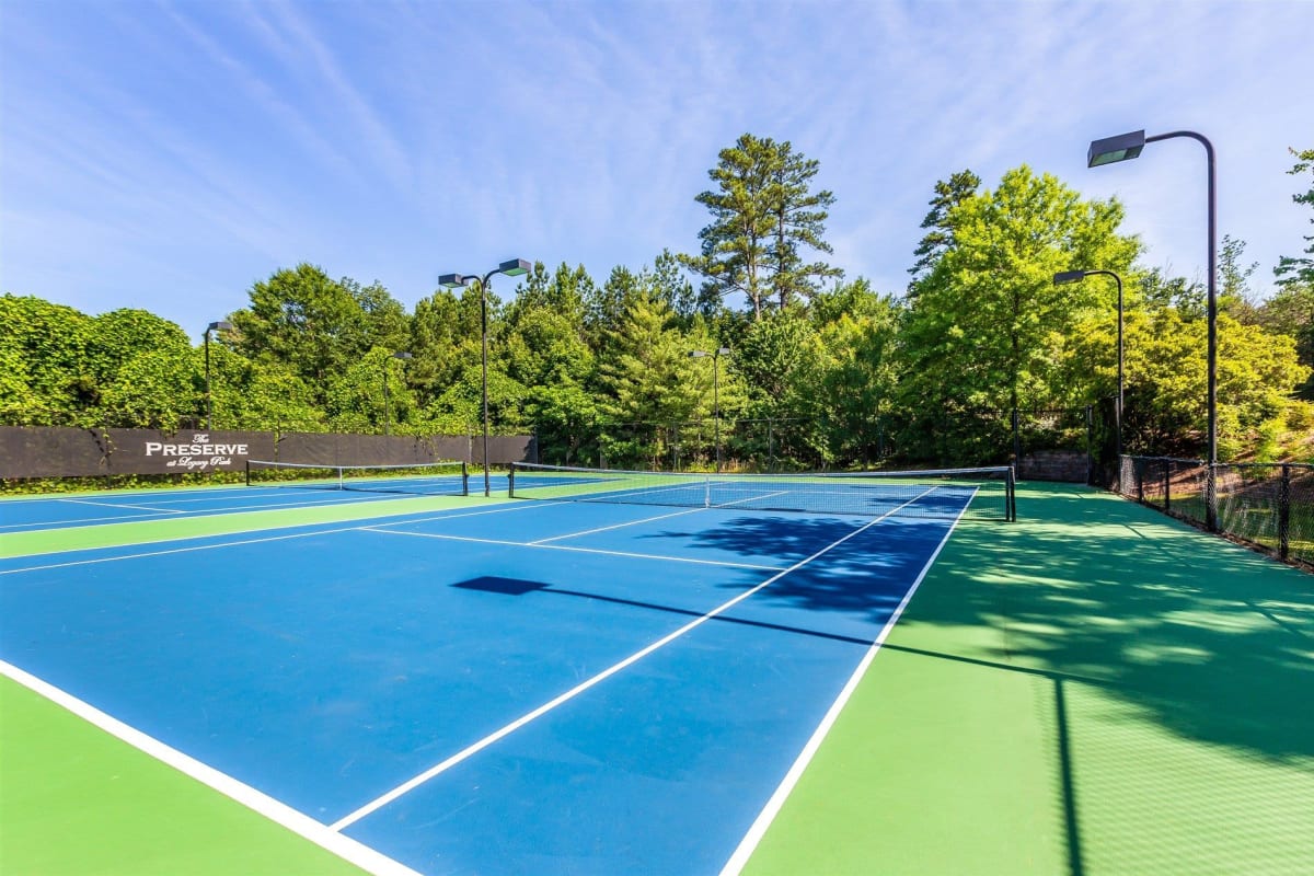 Tennis courts at Preserve at Legacy Park in Lawrenceville, Georgia