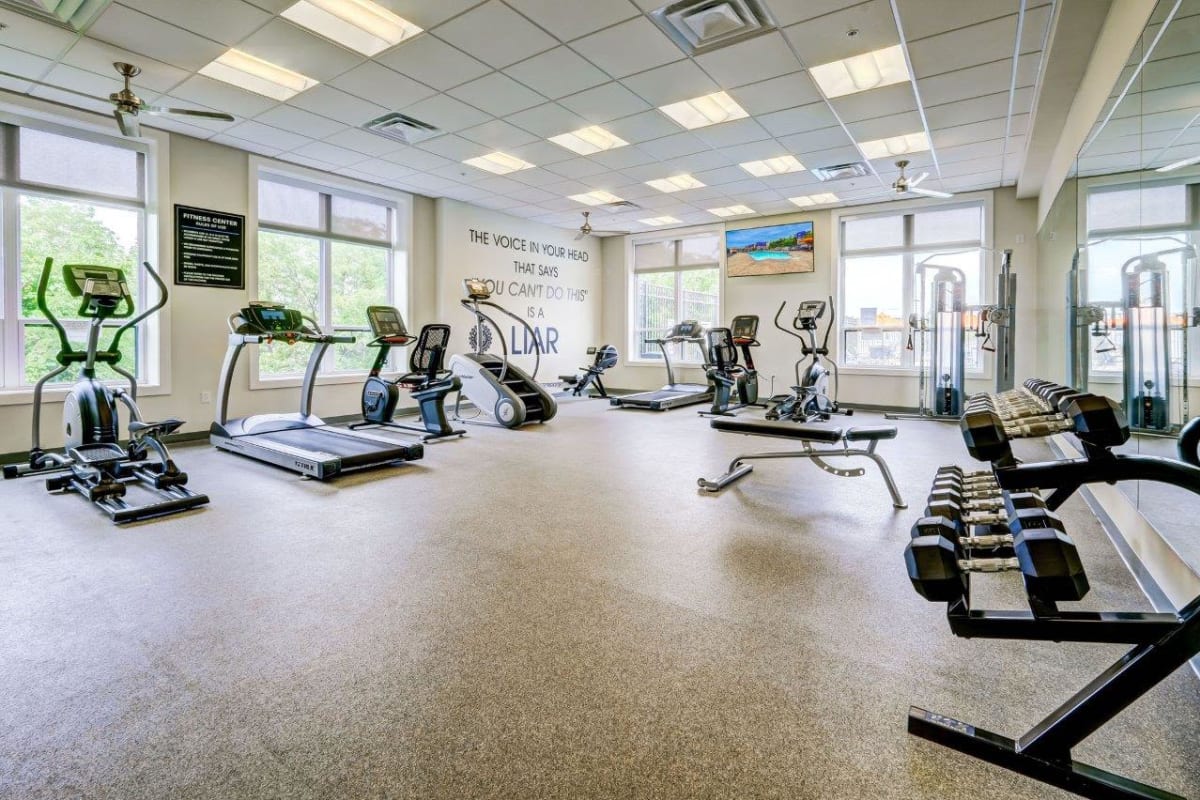 Updated fitness center at Park West 205 Apartment Homes in Pittsburgh, Pennsylvania
