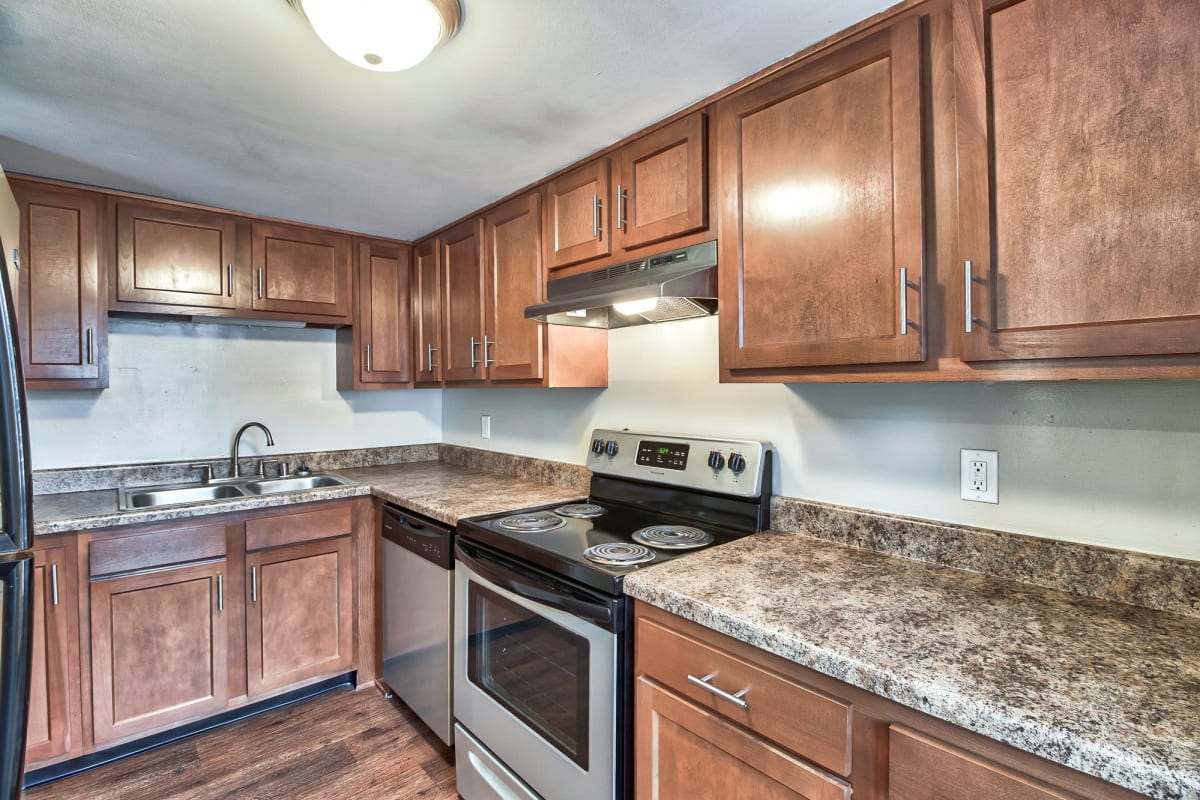 Kitchen with lots of counter space at Charlestown of Douglass Hills in Louisville, Kentucky