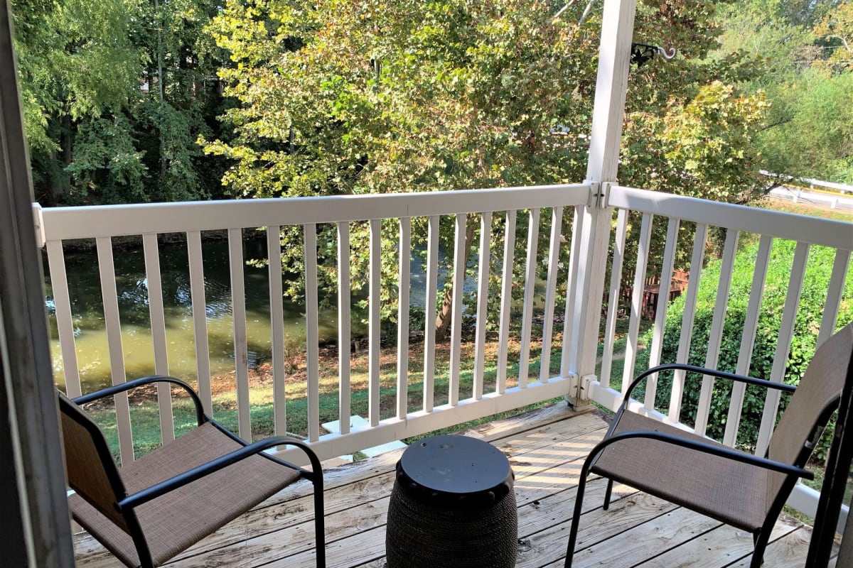 Balcony with chairs at Bradford Woods in Nashville, Tennessee