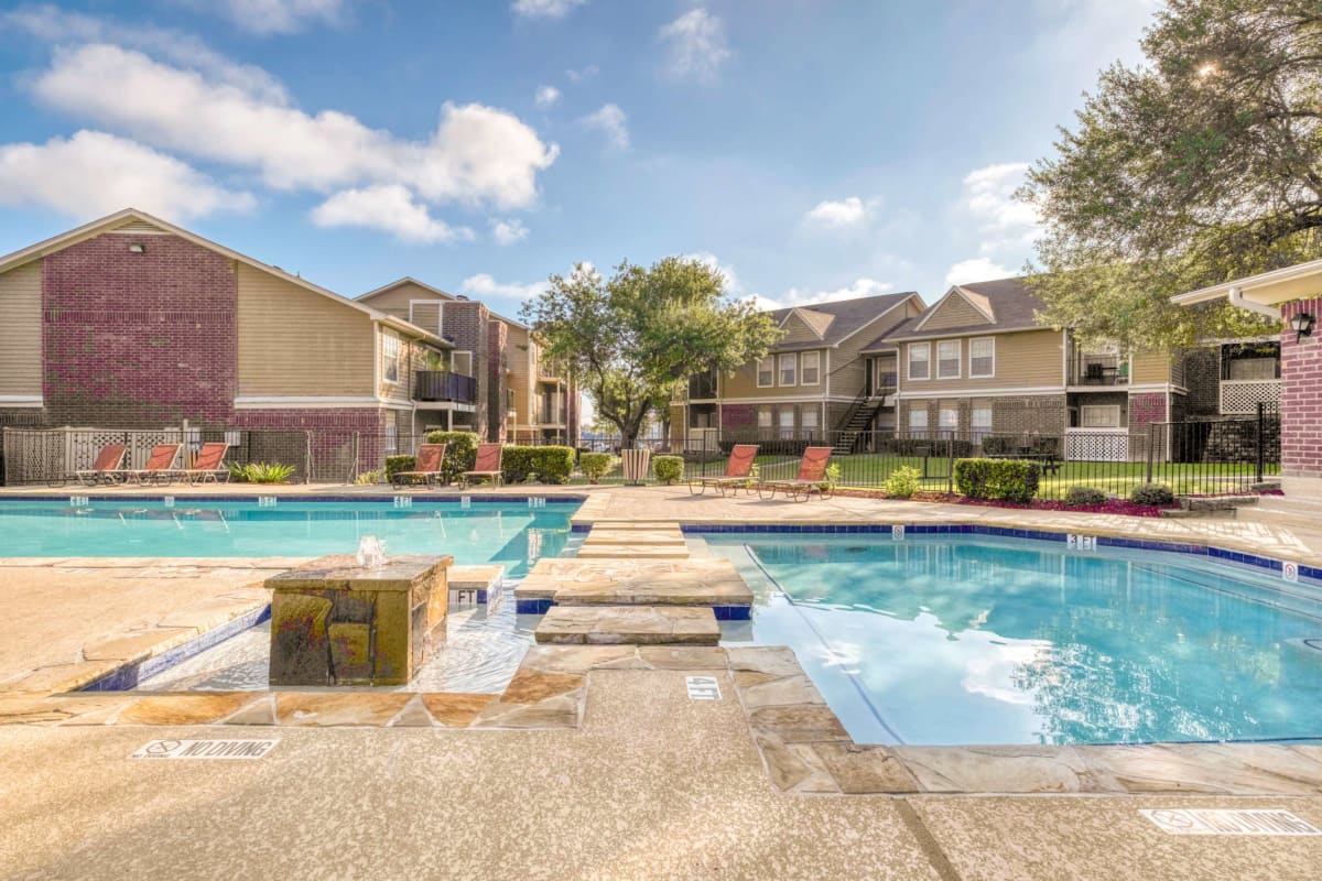 Refreshing community swimming pool at Hunters Glen in Killeen, Texas