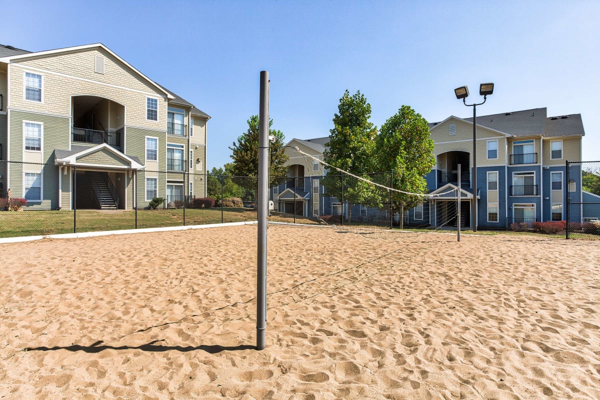 Sand volleyball court at Independence Place in Clarksville, Tennessee