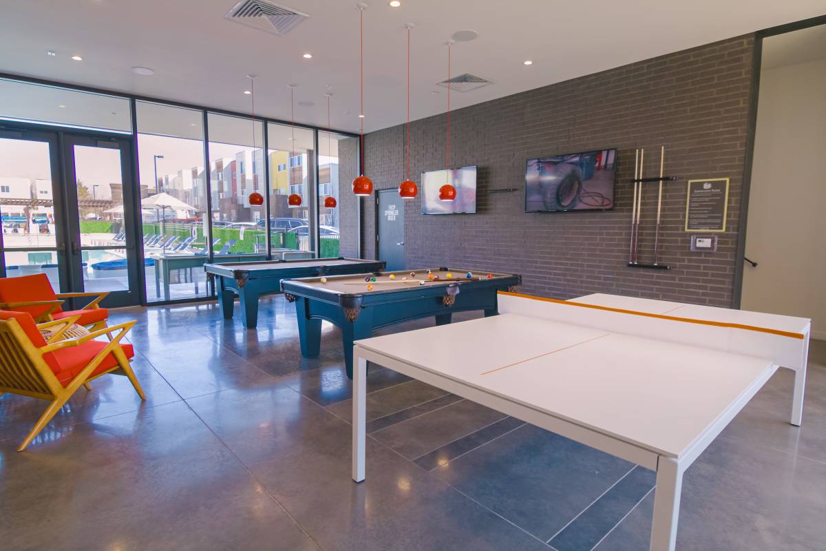 Recreation room at College Town Fayetteville in Fayetteville, Arkansas