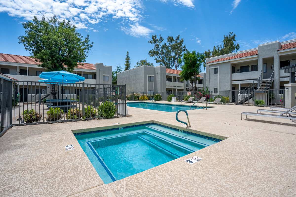 Outdoor swimming pool at Park at 33rd in Phoenix, Arizona