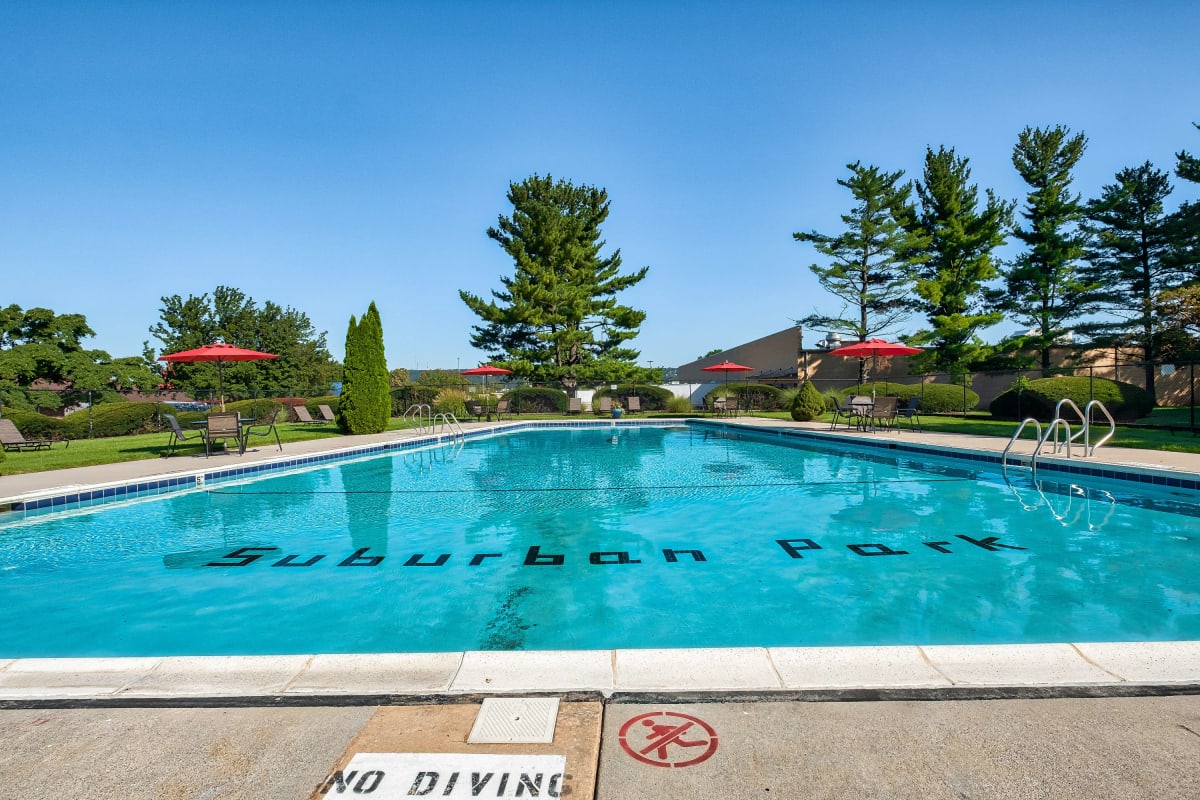 Refreshing swimming pool at Suburban Park in York, Pennsylvania