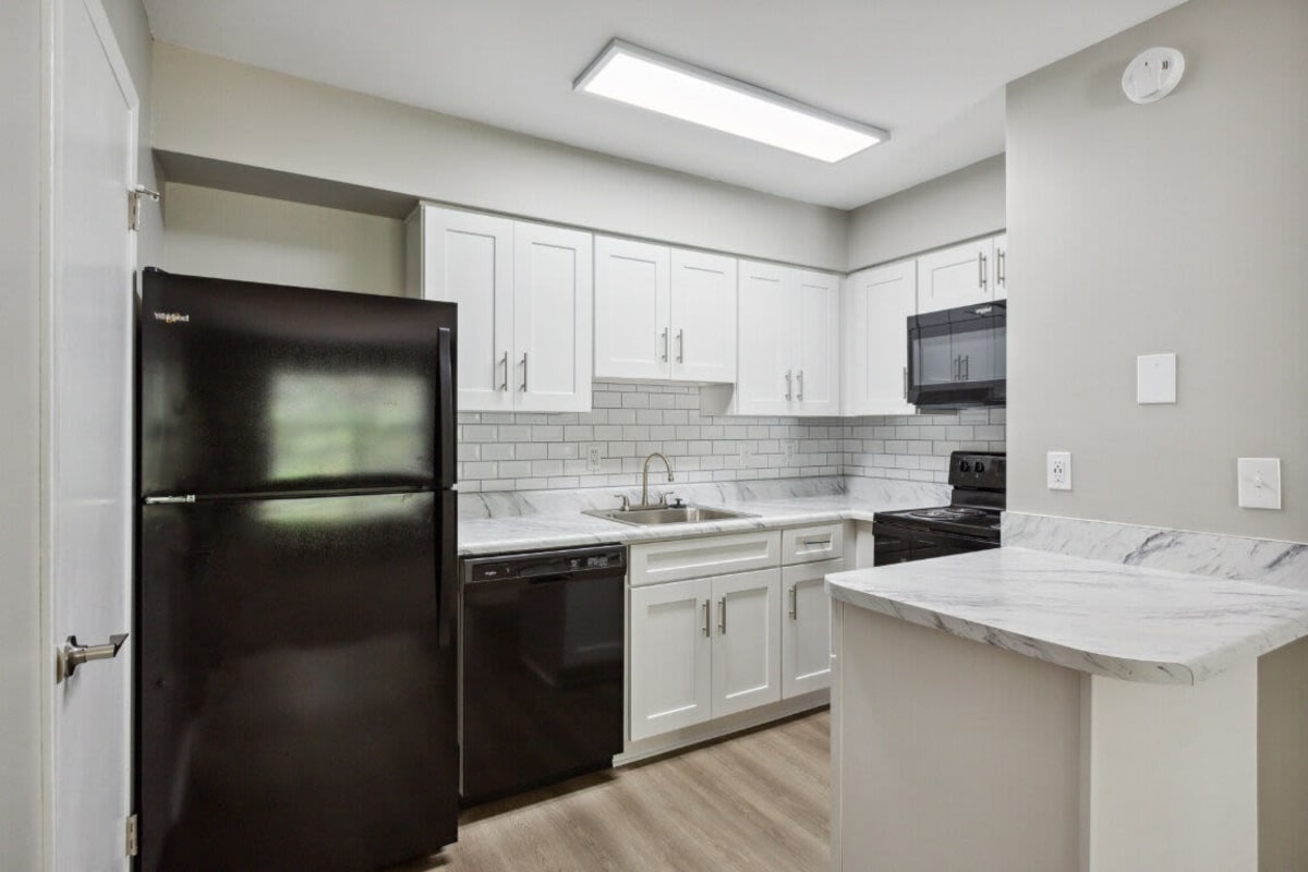 Modern kitchen at The Park Apartments in Mobile, Alabama