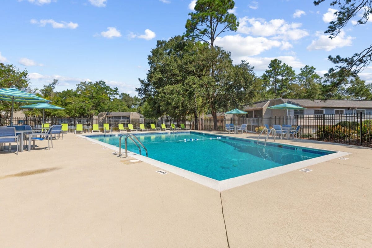 Community swimming pool at The Park Apartments in Mobile, Alabama