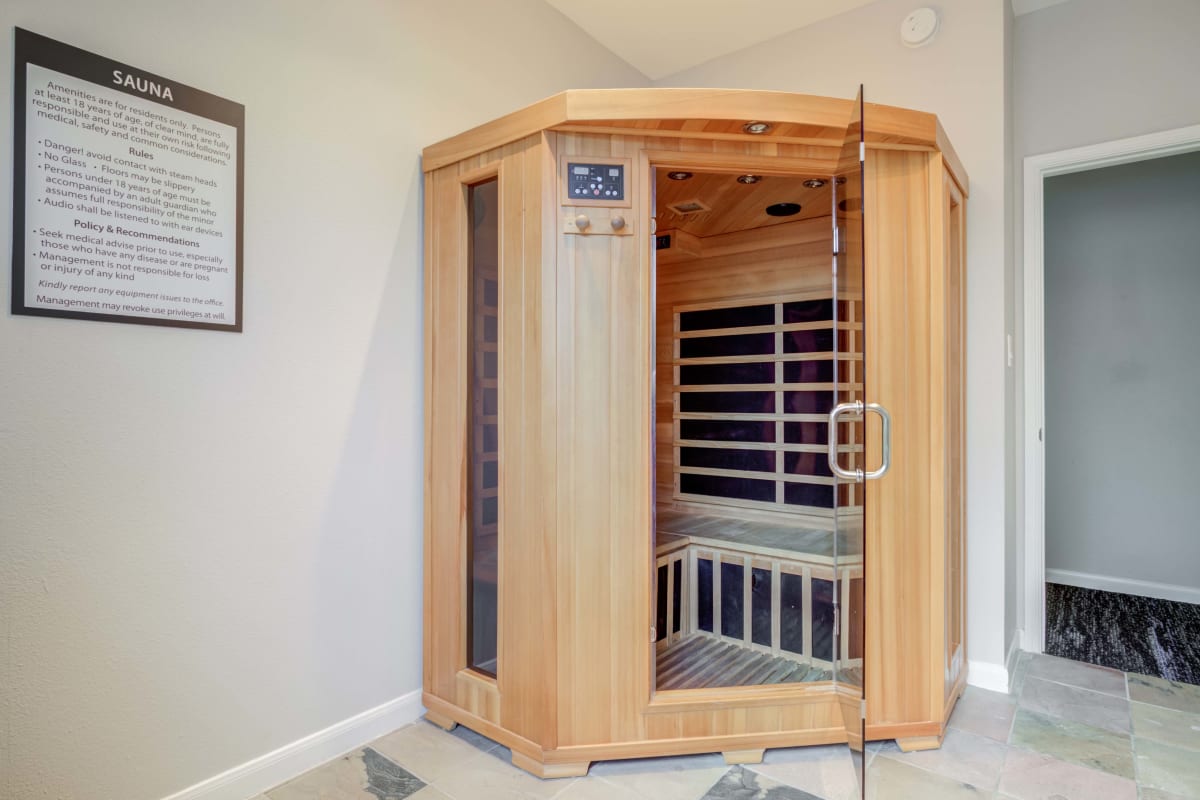 The Park at Waterford Harbor in Kemah, Texas features a sauna for residents.