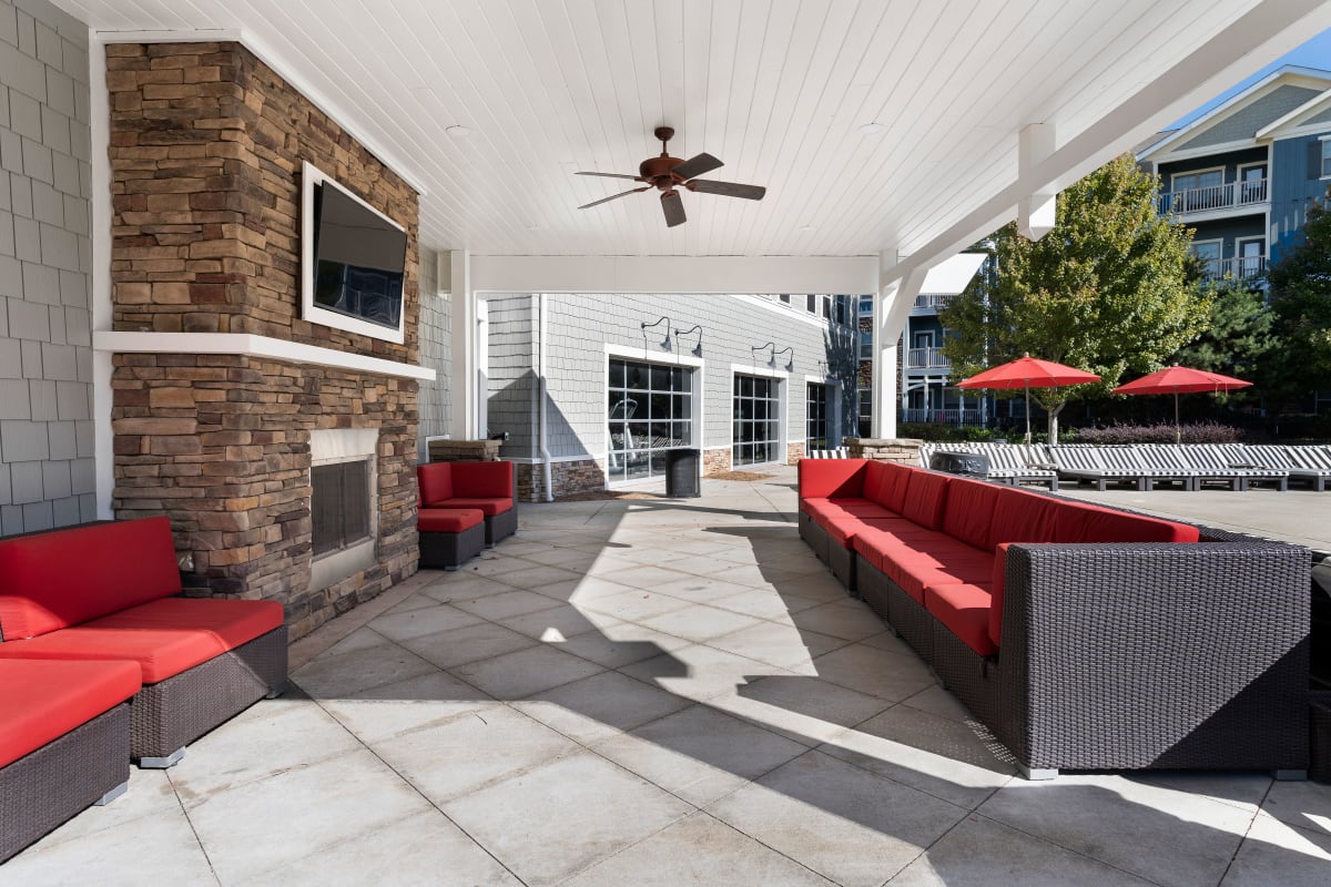 Covered sitting area at West 22 in Kennesaw, Georgia