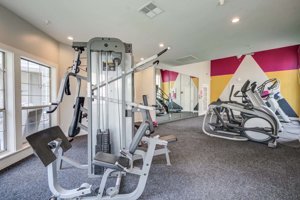 Variety of fitness equipment at The Views at Laurel Lakes in Laurel, Maryland