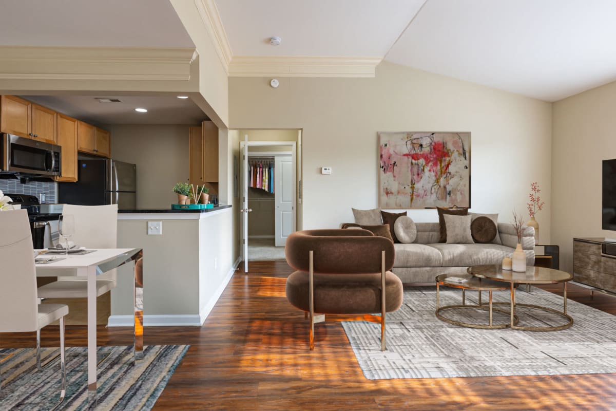 Furnished interior of living room at Atkins Circle