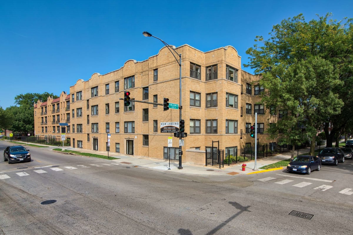 Street view of property at The Maynard at 3348 W Wilson in Chicago, Illinois