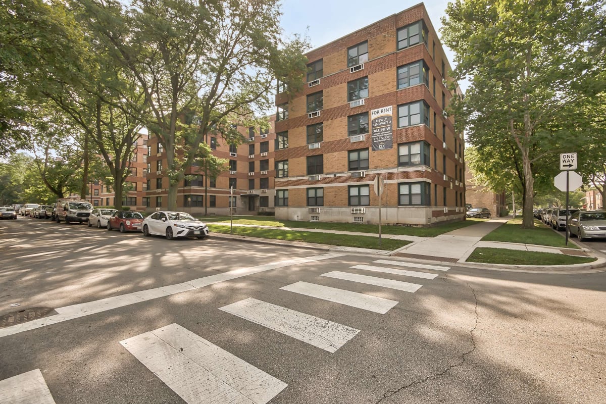 Street view of community at The Maynard at 2529 W. Fitch in Chicago, Illinois