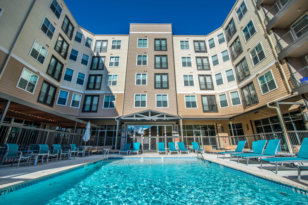 Our beautiful swimming pool at 33 North in Denton, Texas