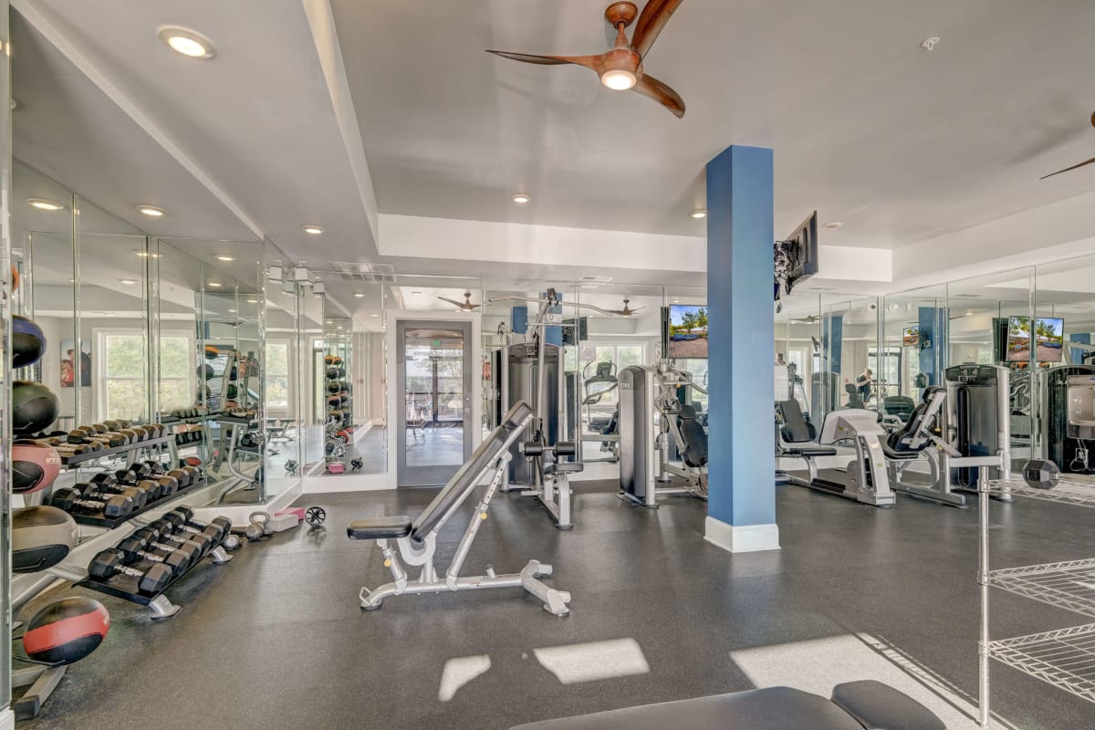 Fitness center at Creekside at Greenlawn Apartment Homes in Columbia, South Carolina
