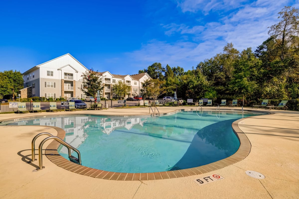 Large sparkling pool at Creekside at Greenlawn Apartment Homes in Columbia, South Carolina