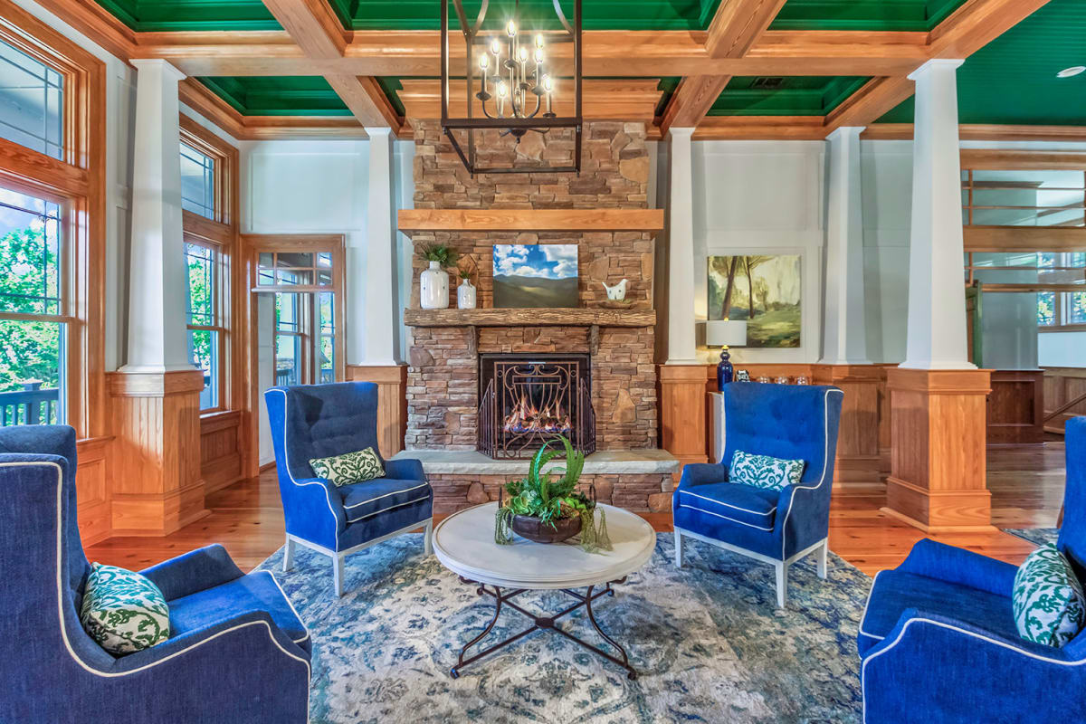Cozy communal spaces at Audubon Place in Arden, North Carolina