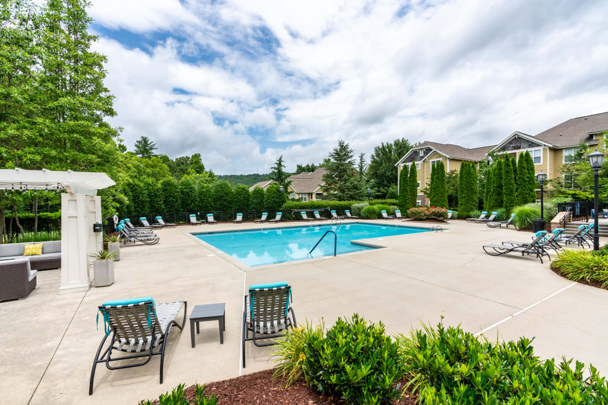 Relax next to our beautiful swimming pool at Reserve at Biltmore Park in Arden, North Carolina
