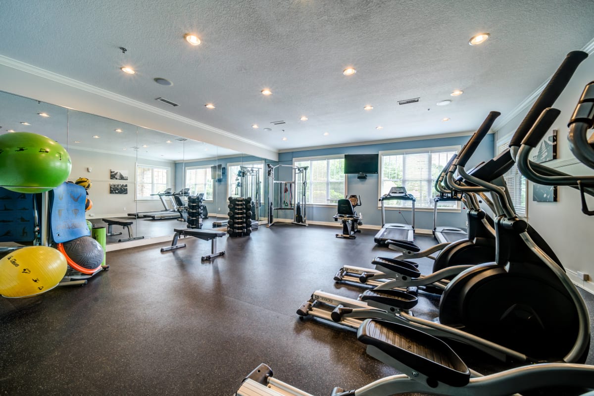 Get a workout in at our fitness center at Reserve at Biltmore Park in Arden, North Carolina