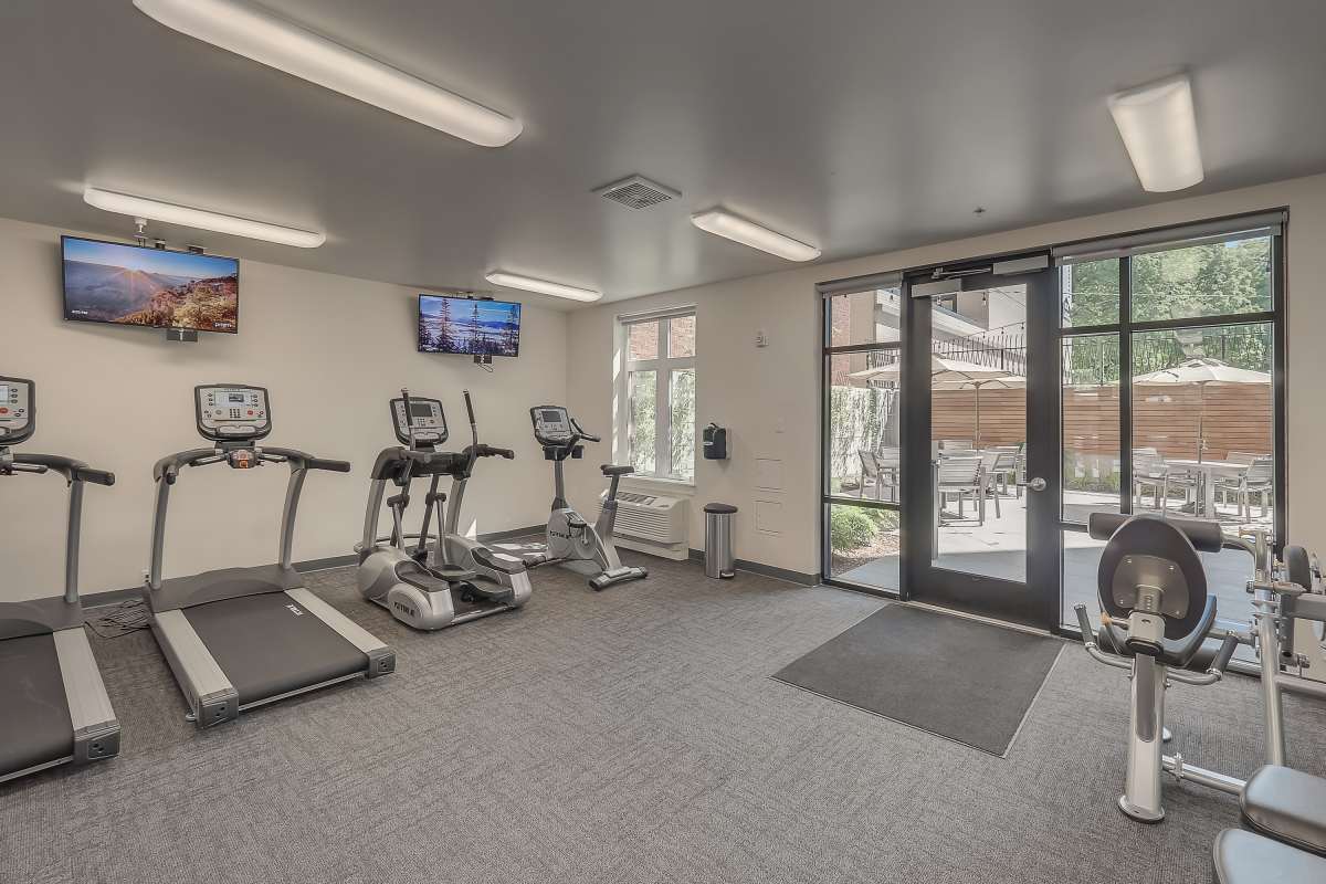 Fitness center at The Cameron in Portland, Oregon