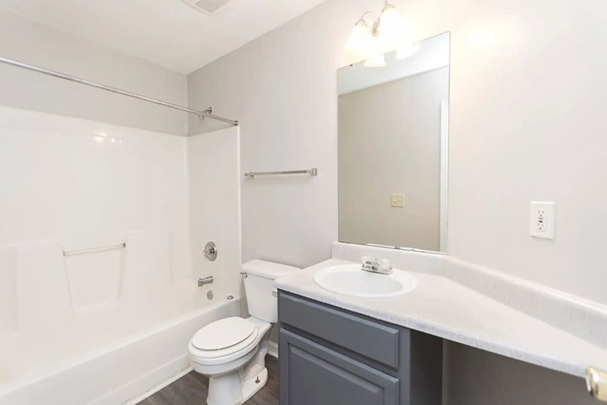 Apartment bathroom at The Avalon in Charlotte, North Carolina