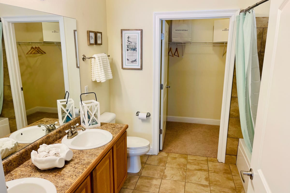 Bathroom at Oceanaire Apartments in Biloxi, Mississippi