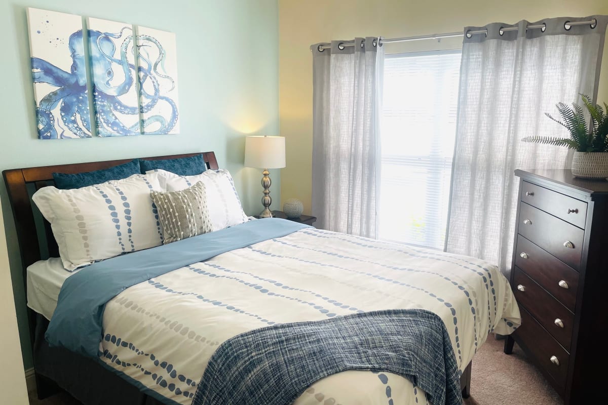 Bedroom at Oceanaire Apartments in Biloxi, Mississippi
