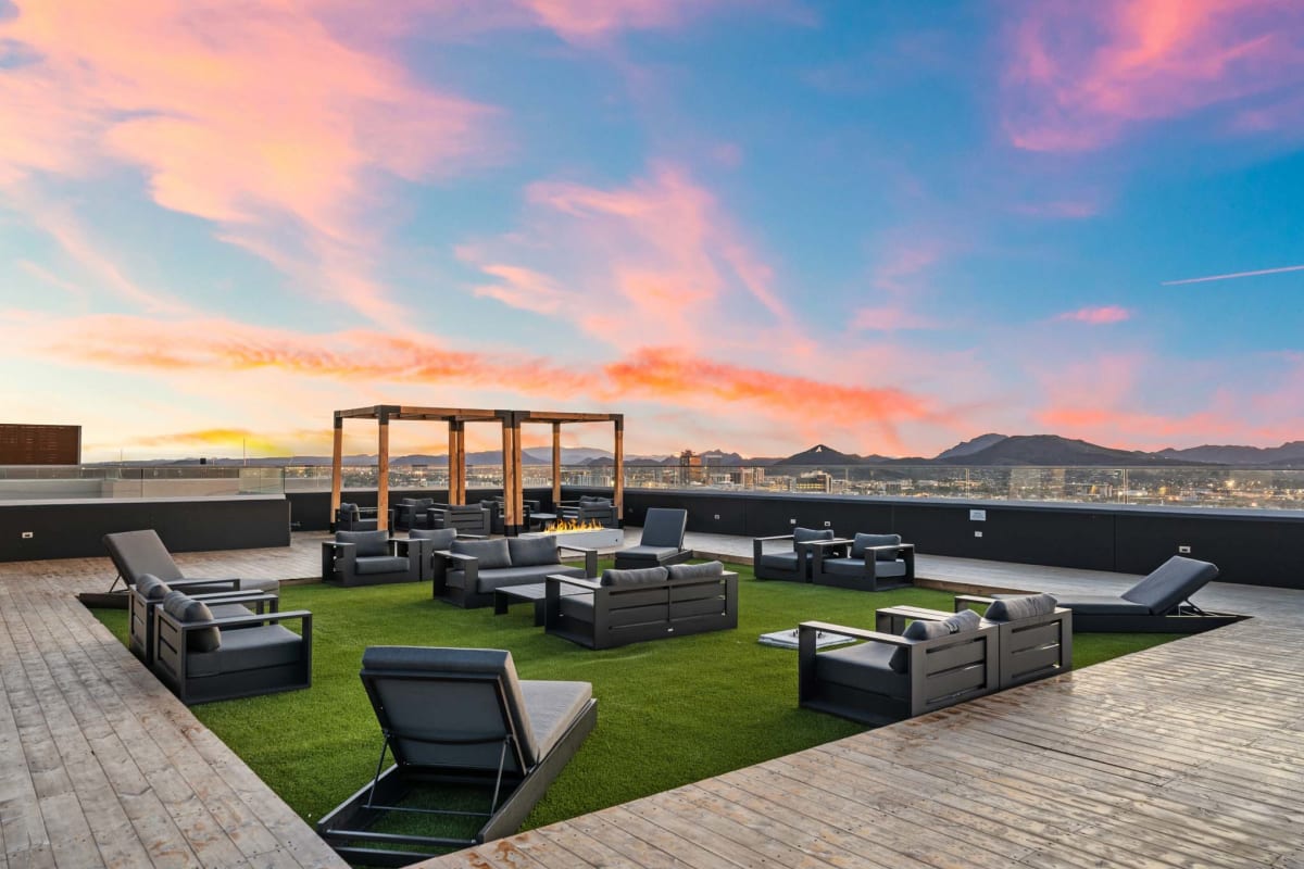 Rooftop seating area at The Pacific and Malibu, Tucson, Arizona