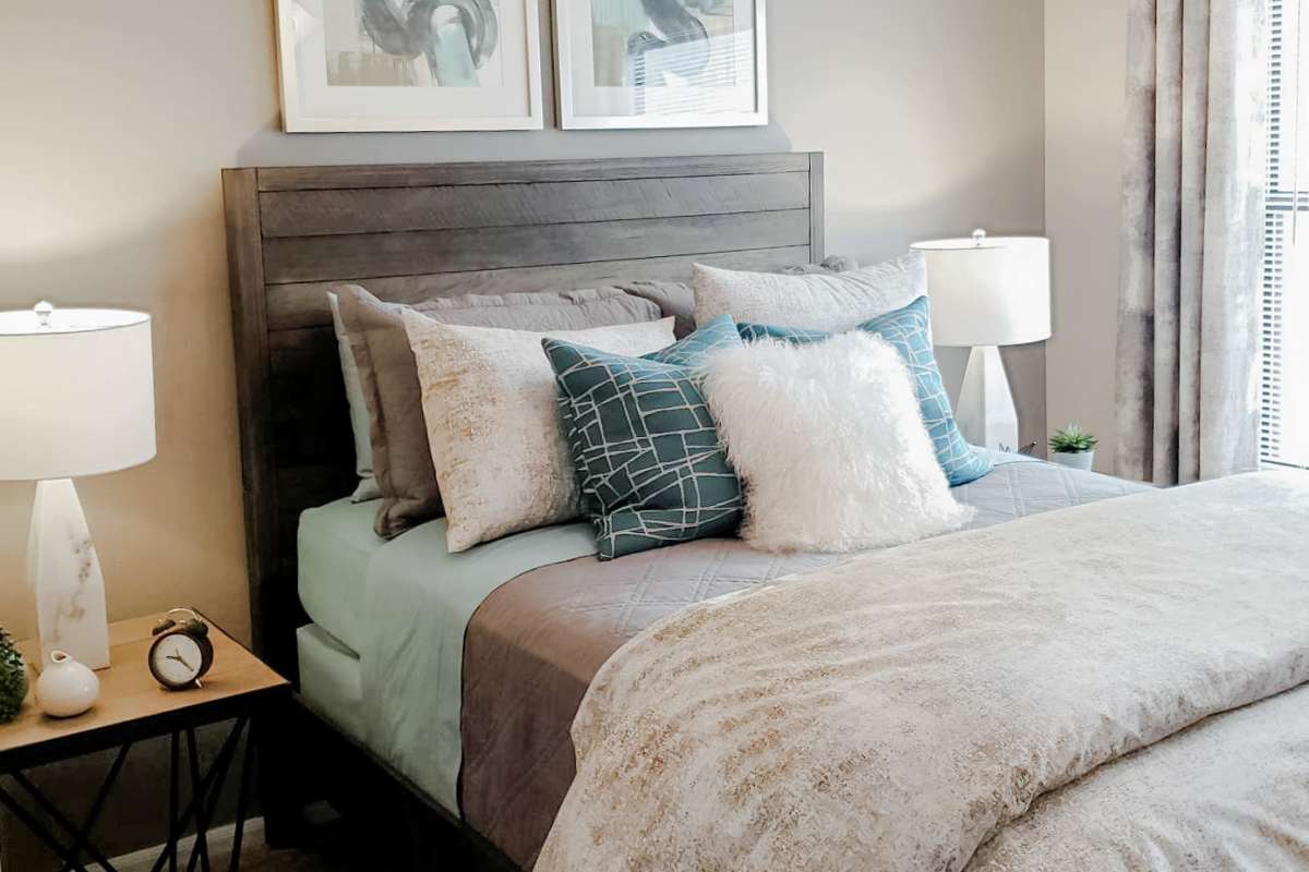 Model bedroom at Brook Valley Apartment Homes, Douglasville, Georgia