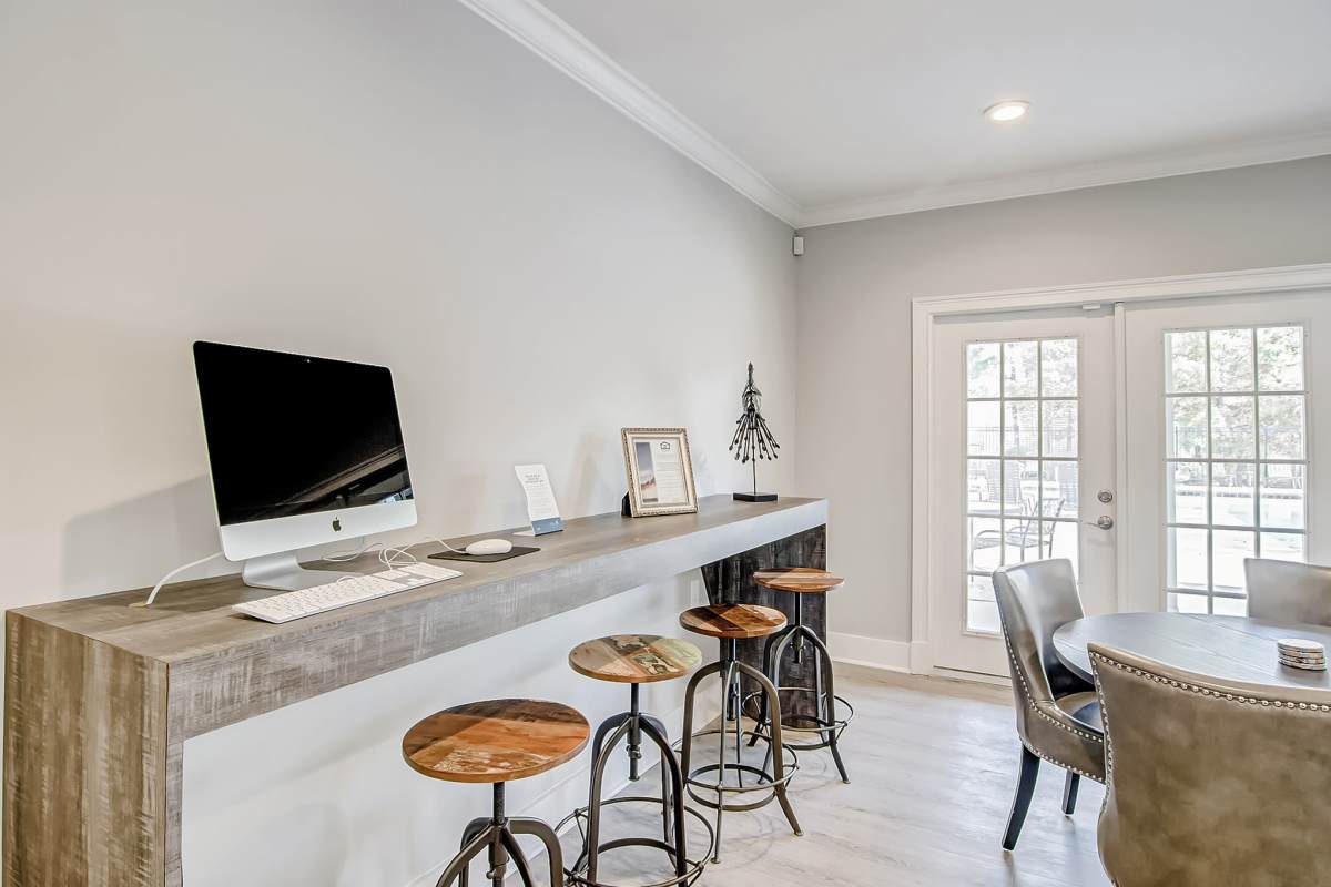 Work station in clubhouse at Brook Valley Apartment Homes, Douglasville, Georgia