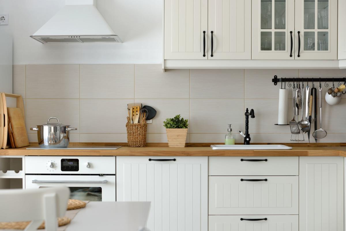 Beautiful kitchen counter and cabinetry in a model home at The Bryn in State College, Pennsylvania