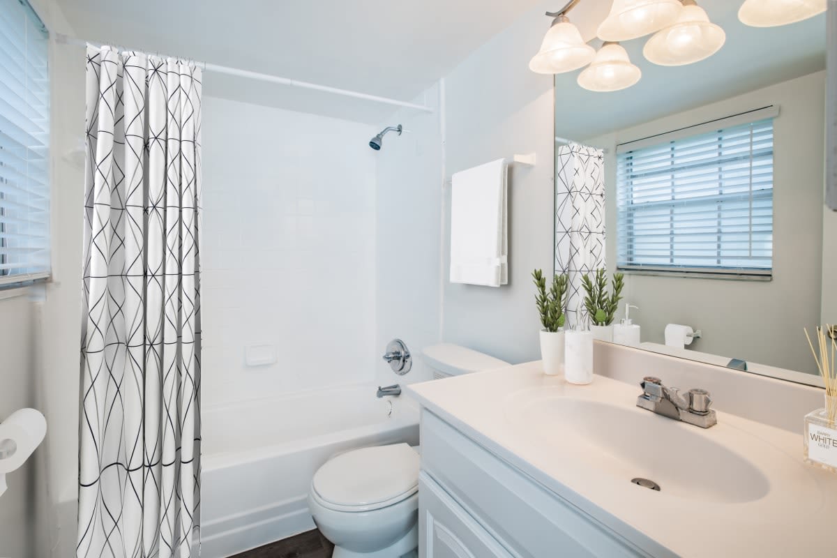 Apartment bathroom at Townsend Apartments in Jacksonville, Florida