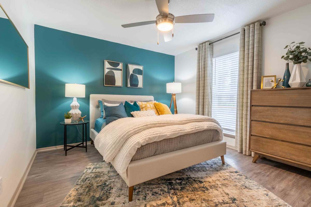 Apartment bedroom at The Jaunt in Charleston, South Carolina