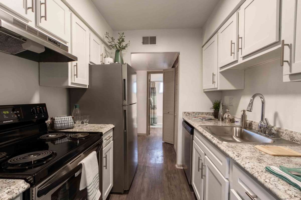 Apartment kitchen at The Jaunt in Charleston, South Carolina