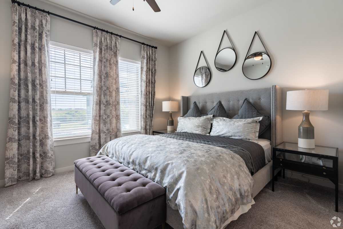 Cozy bedroom at The Trails at Summer Creek in Fort Worth, Texas