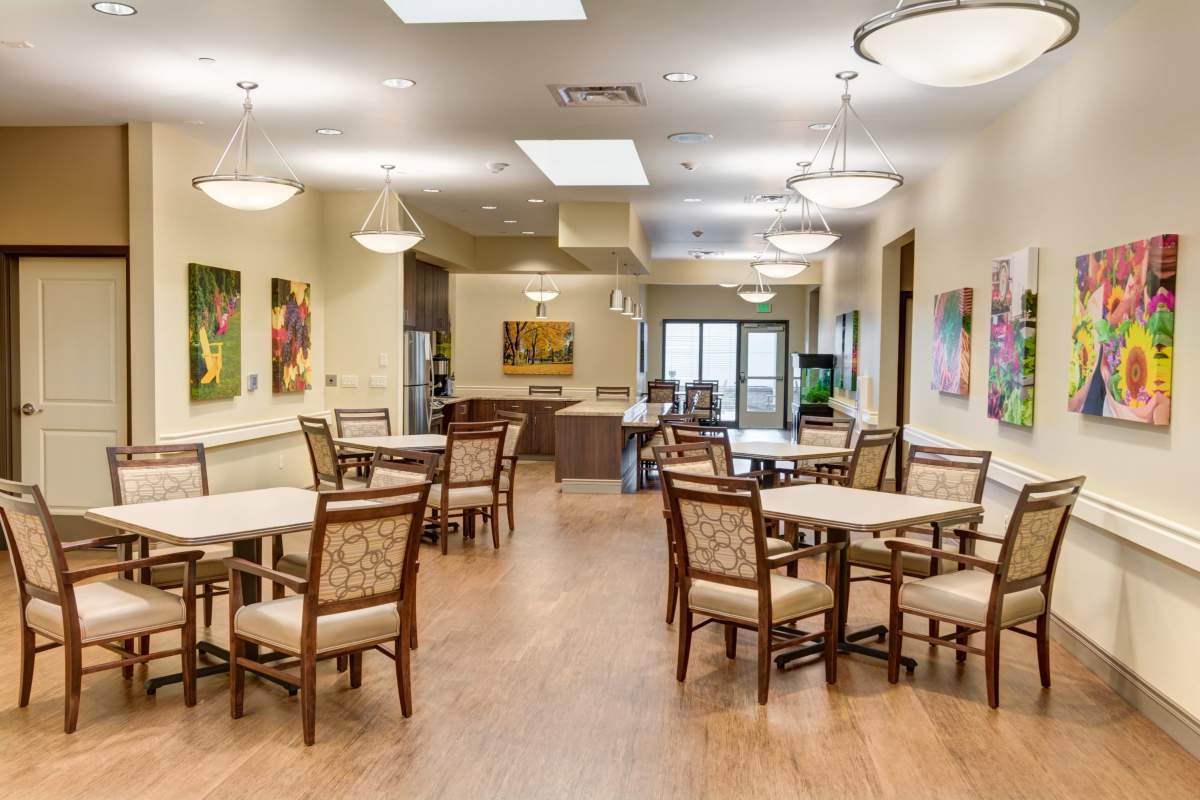 Community area at Mt Bachelor Assisted Living and Memory Care in Bend, Oregon