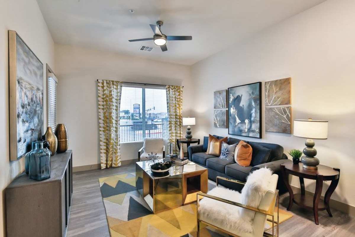 Living room at The Abode at Red Rock in Las Vegas, Nevada