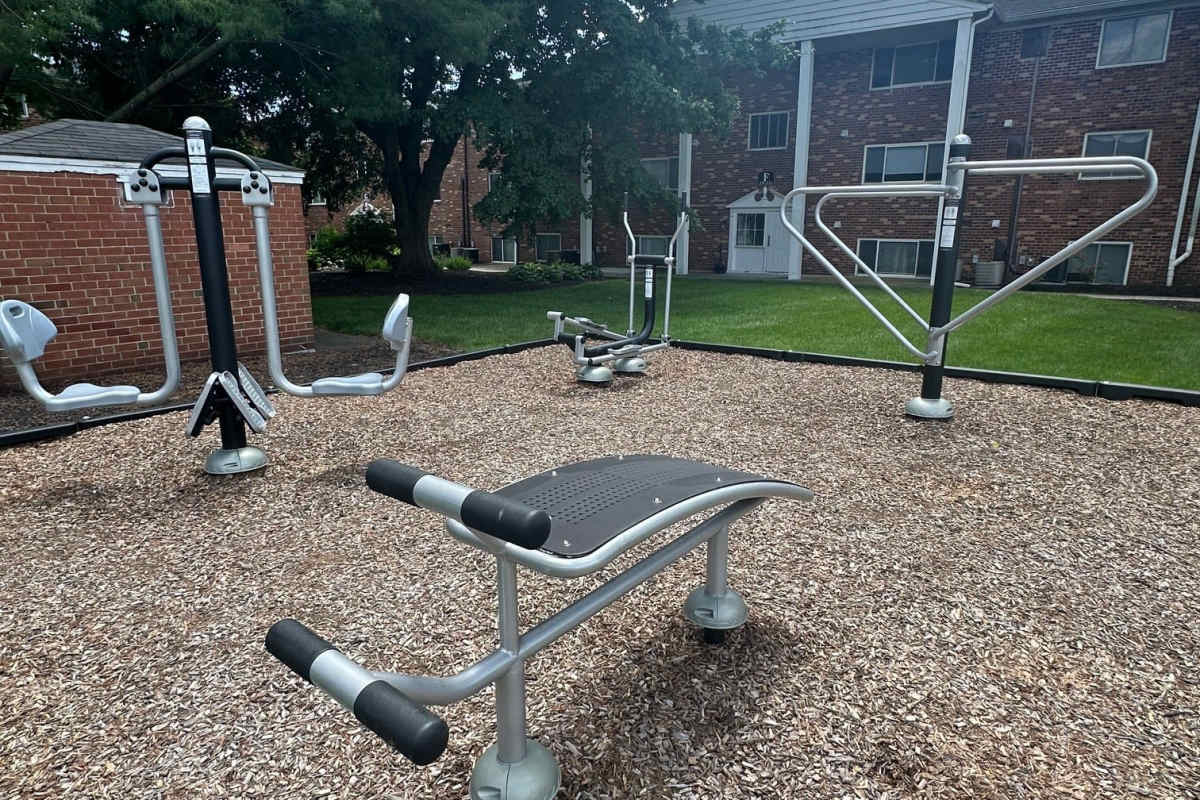 Outdoor fitness center at Colonial Garden in Newark, Delaware