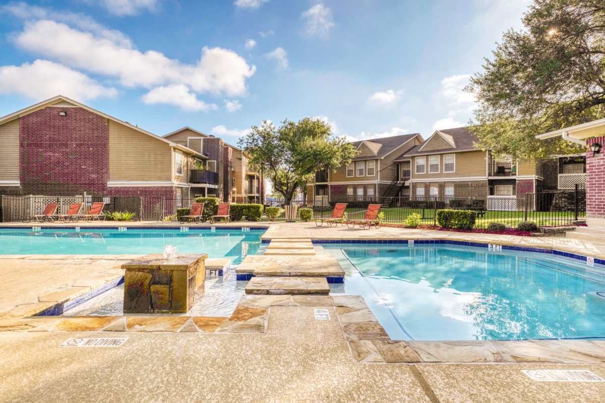 Refreshing community swimming pool at Hunters Glen in Killeen, Texas