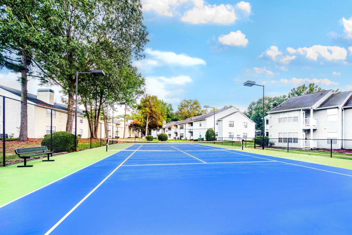 Tennis court for residents at The Willows at Shelby Farms in Cordova, Tennessee