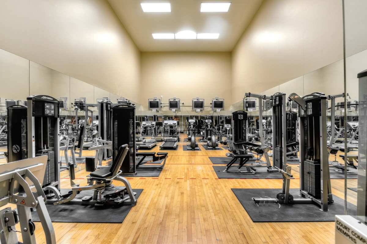 Fitness center at The Willows at Shelby Farms in Cordova, Tennessee