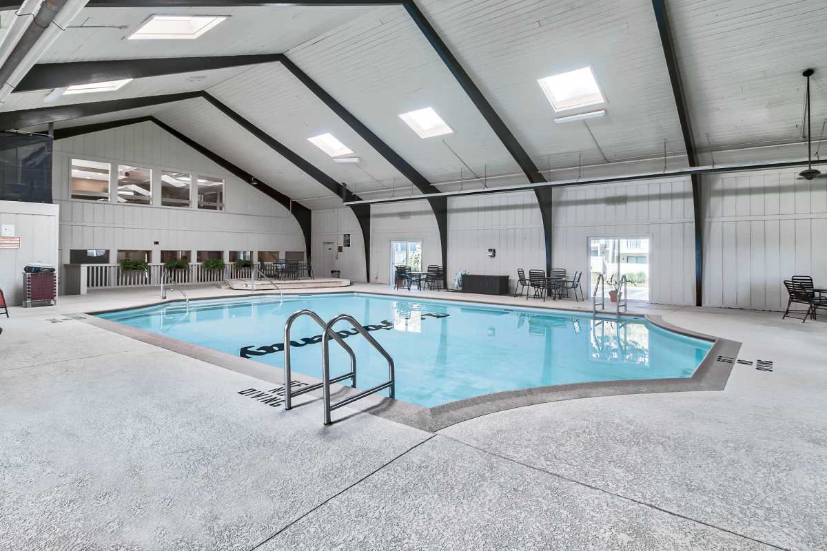 Indoor swimming pool at La Fontenay in Louisville, Kentucky