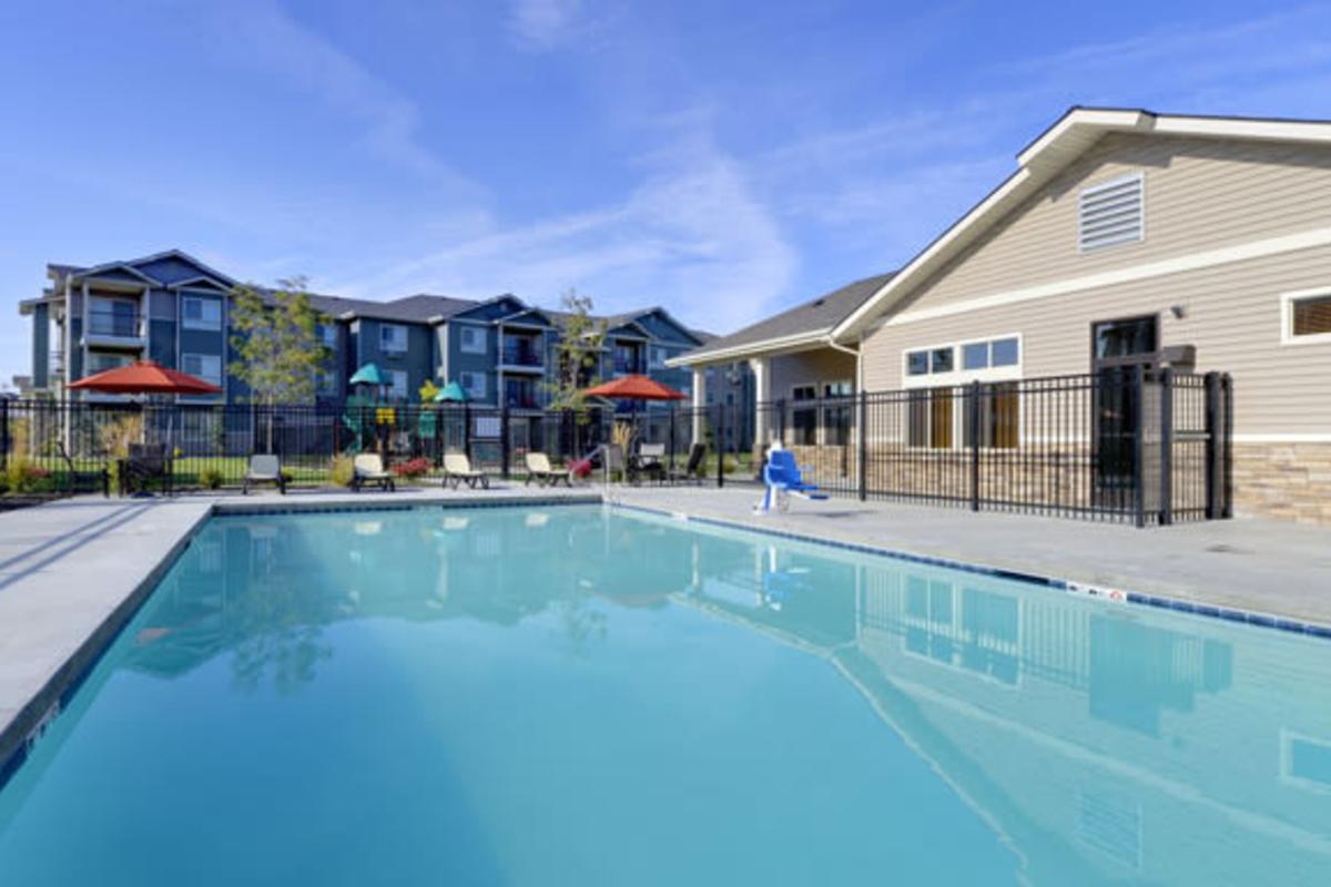 View amenities like our Heated Saltwater Swimming Pool  at Copper Steppe in Parker, Colorado