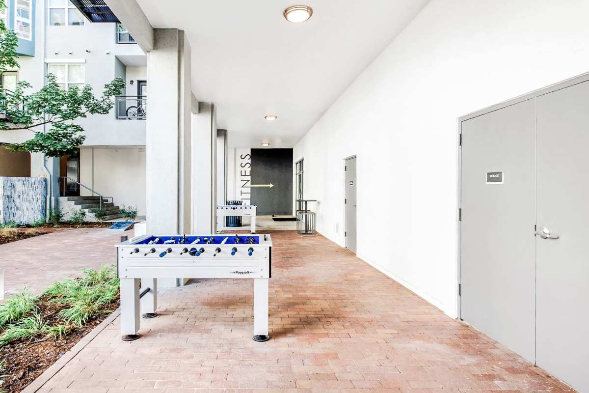 courtyard with a foosball table
