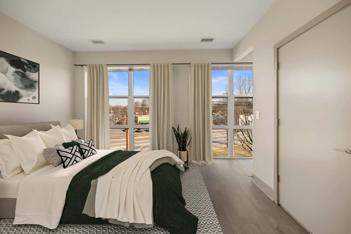 Floor to ceiling windows at Big Sky Flats in Washington, District of Columbia